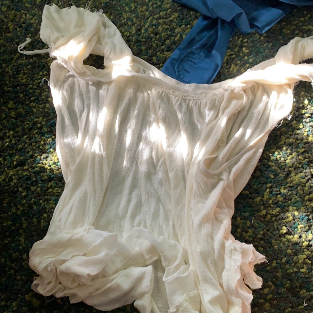 white off the shoulder oversized free people summer top